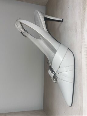DKNY Bone Pointed-Toe Slingback Heels with Adjustable Buckle